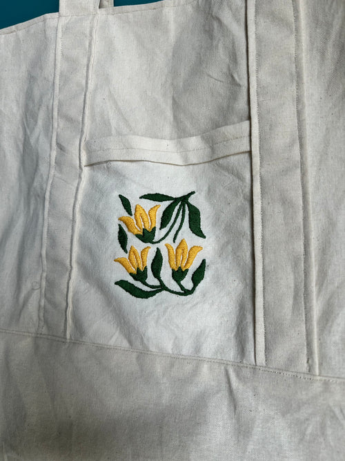 Tote bag avec illustration brodée